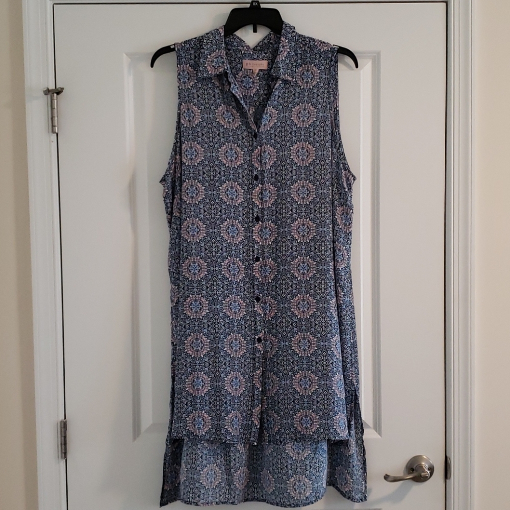 Blue/Pink/White Medallion Top - Never worn